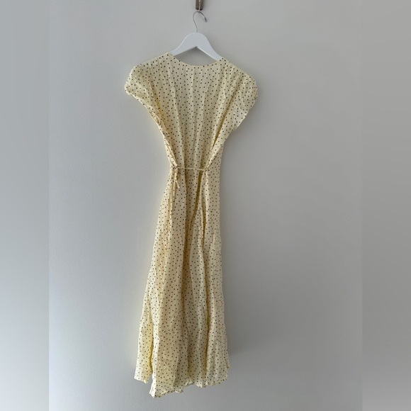 REFORMATION Carina Ivory Polka Dot Wrap Midi Dress M - Picture 3 of 5